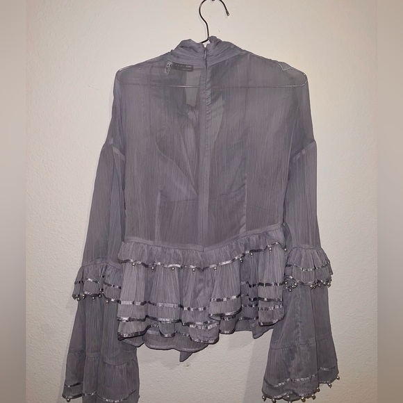 ASOS Luxe Pearl embellished chiffon blouse 💙🦋 - Picture 6 of 7